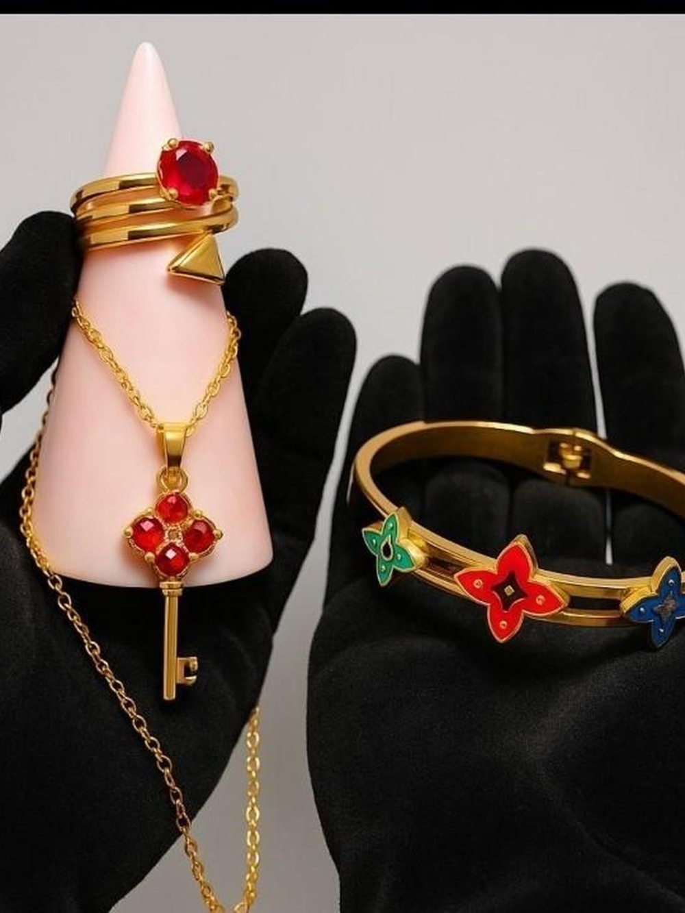 Four Leaf Clover Jewelry Set Stainless Steel